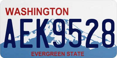 WA license plate AEK9528