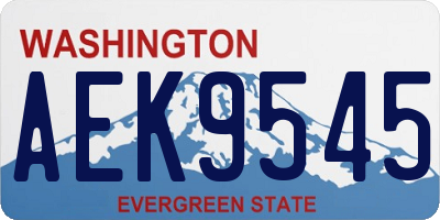 WA license plate AEK9545