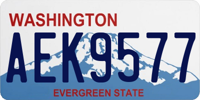 WA license plate AEK9577