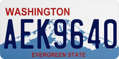 WA license plate AEK9640