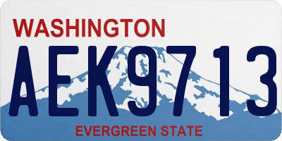 WA license plate AEK9713