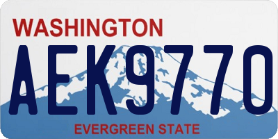WA license plate AEK9770