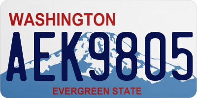 WA license plate AEK9805