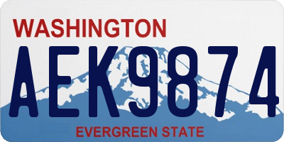 WA license plate AEK9874