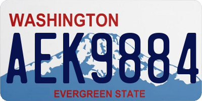 WA license plate AEK9884