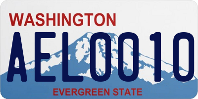 WA license plate AEL0010