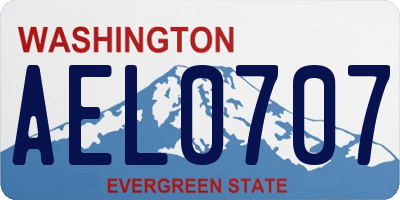 WA license plate AEL0707