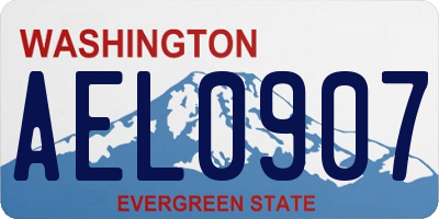 WA license plate AEL0907