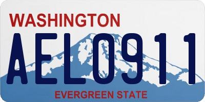 WA license plate AEL0911