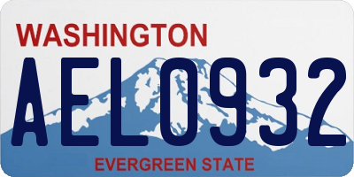 WA license plate AEL0932