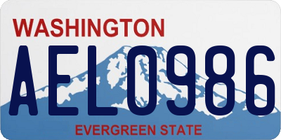 WA license plate AEL0986