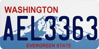 WA license plate AEL3363