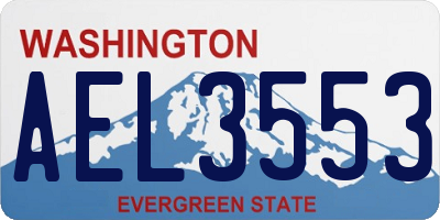WA license plate AEL3553