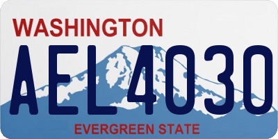 WA license plate AEL4030