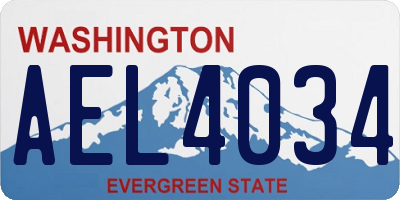 WA license plate AEL4034