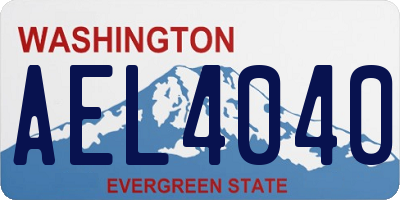 WA license plate AEL4040