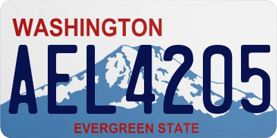WA license plate AEL4205