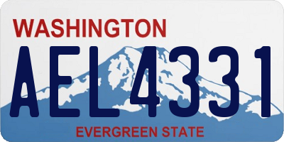 WA license plate AEL4331