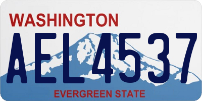 WA license plate AEL4537