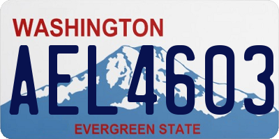 WA license plate AEL4603