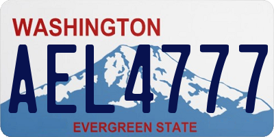 WA license plate AEL4777