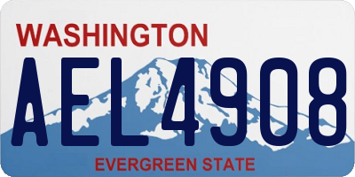 WA license plate AEL4908