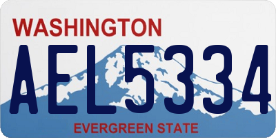 WA license plate AEL5334