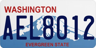 WA license plate AEL8012