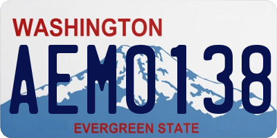 WA license plate AEM0138