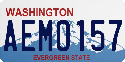 WA license plate AEM0157