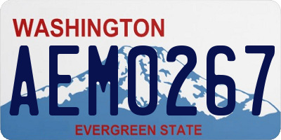 WA license plate AEM0267