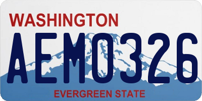 WA license plate AEM0326