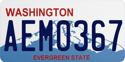WA license plate AEM0367