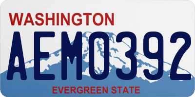 WA license plate AEM0392