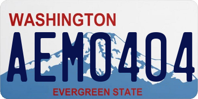WA license plate AEM0404