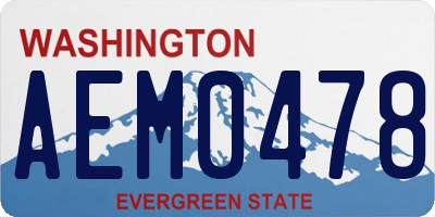 WA license plate AEM0478