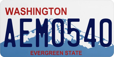WA license plate AEM0540