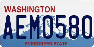WA license plate AEM0580