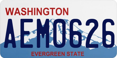 WA license plate AEM0626