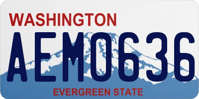 WA license plate AEM0636