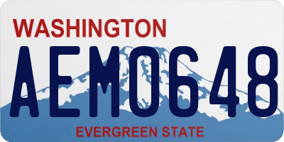 WA license plate AEM0648
