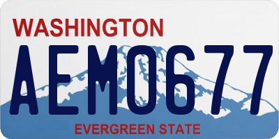 WA license plate AEM0677