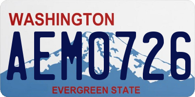 WA license plate AEM0726