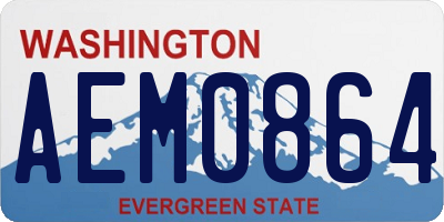 WA license plate AEM0864