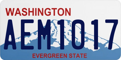 WA license plate AEM1017
