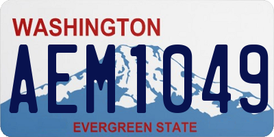 WA license plate AEM1049