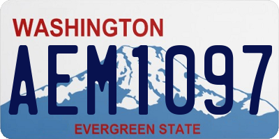 WA license plate AEM1097