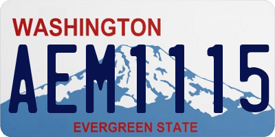 WA license plate AEM1115