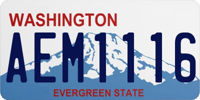 WA license plate AEM1116