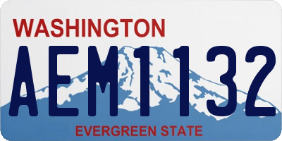 WA license plate AEM1132